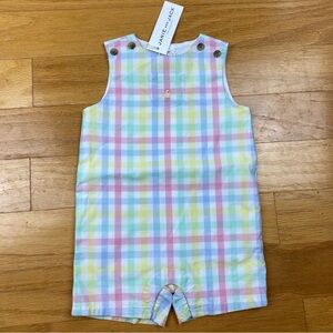 Janie and Jack Baby Gingham Romper Plaid Pastel Chick Cotton Poplin Boys 3-6 M